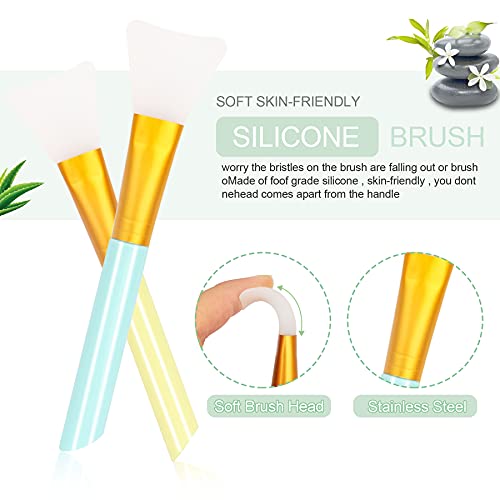 Iflymars Face Mask Mixing Bowl Set, 7 In1 Diy Facemask Mixing Tool Kit, Facial Mask Bowl Stick Spatula Silicone Face Mask Brush Soft Face Brushes (Green) #TOP4