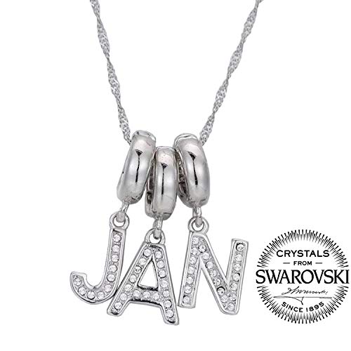 Image of Crystals from Swarovski - 926 Silver Chain with Swarovski Crystal P Letter Charm Plating Silver Letter Beads,Complete A~Z Gift Options fit Pandora European Bracelets 0042
