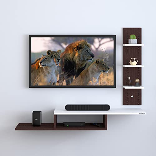 Image of Anikaa Thomas Engineered Wooden TV Unit /TV Stand /Wall Mounted TV Unit /TV Cabinet /TV Entertainment Unit (Wenge White) - Ideal for Upto 43 inch(D.I.Y)