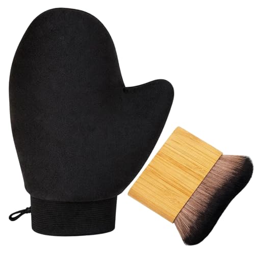 2 in 1 Tanning Mitts and Brush, Professional Self Tanning Ki