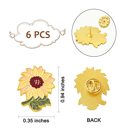 Image of Ornaland 6 Pcs Enamel Sunflower Pin Alloy Daisy Brooch Pin Jewelry for Backpack Corsage Lapel Scarf Clothing Accessories