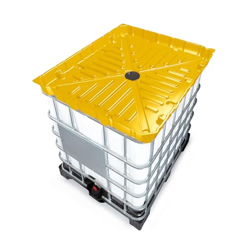 DENIOS IBC Tote Funnel - 49.5x42x5 | Extra Large Funnel | Wide Mouth for IBC Totes | Perfect for Fast Spill-Free Liquid Transfer | Heavy-Duty Large | Yellow | IBC Tote NOT Included