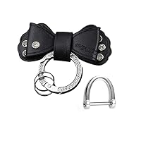 HIBEYO Portachiavi a forma di orecchio di gatto, per donna, con strass, carino, portachiavi in metallo, per uomini, accessori per auto, decorazione, idea regalo, argento