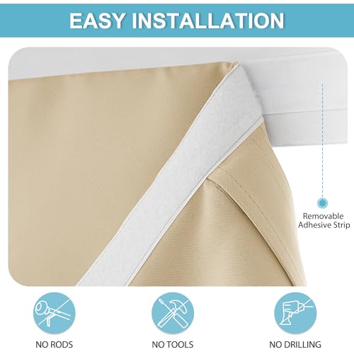 Image of RYB HOME Classroom Door Window Cover, Blackout Shades for Classroom Windows and Doors Cover Lockdown Shades, Room Darkening Design Blocks Views, W 8 x L 36, 1 Panel, Biscotti Beige