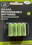 4 x 2/3AAA Smart Solar Light Batteries 1.2v 300mAh (These 2/3AAA 30mm x 10.2mm are shorter than normal AAA)