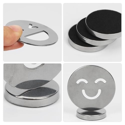 Lonwiner 4 Stück Tischdeckenbeschwerer Magnet Smiley, Tischdeckenbeschwerer für Draußen Vorhang Beschwerer Outdoor Duschvorhang Beschwerer