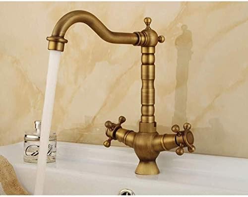Robinet de lavabo laiton anti calcaire à double commande pour salle de bain
