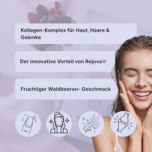 Wellbe Kollagen Pulver Wildberry - hochdosiert mit maximal bioaktivem Kollagen Hydrolysat, Biotin, Zink, Vitamin C & Hyaluron - Collagen Pulver - Kollagenpulver Peptide Made in Germany 6 x 250g 3