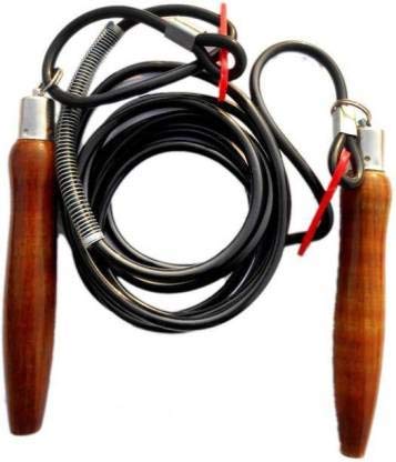 Riyu® Adjustable Wodden Handel Skipping Rope for Men and Women (Color May Vary) Ball Bearing Skipping Rope (Brown, Length: 260 cm)-image-32
