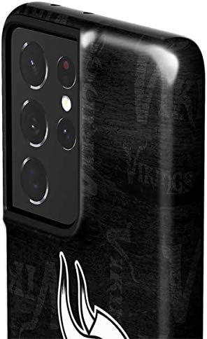 Skinit Pro Phone Case Compatible with Samsung Galaxy S21 Ultra 5G - Officially Licensed NFL Minnesota Vikings Black & White Design