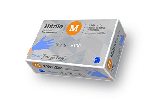 Gentle Touch 0179 Guante Desechable de Nitrilo, Talla M, Violeta