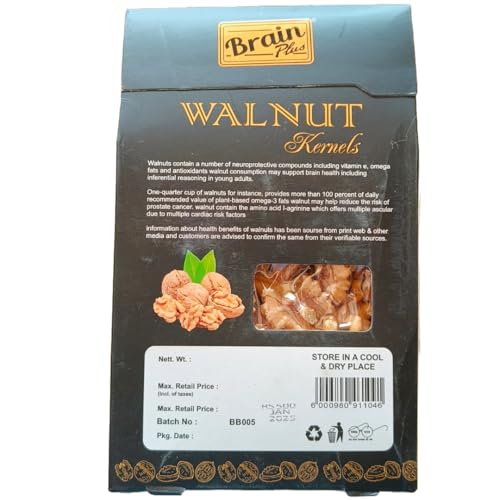 Image of Pure Walnuts Pack of 2 250 Gram | Walnut | Akhrot Magaj | Crunchy Nuts, Rich in Dietary Fibre, Protein & Magnesium 100% Natural Akhrot, Rich in Proteins & Antioxidants