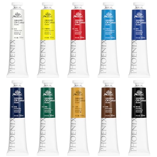 PHOENIX Studio Oil Paint Set - 10 Colors x 50ml