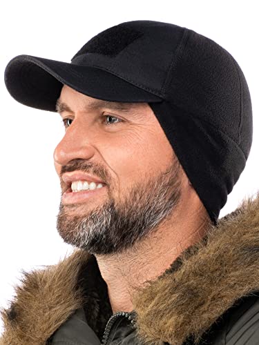 2Sbr 2Sabers Tactical Winter Baseball Cap With Earflaps – Operator Patch Hat – Trucker Hat Black #TOP13