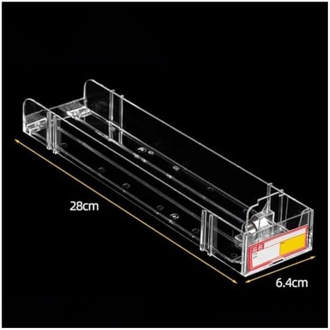 20-Pack Spring-Loaded Gondola Shelf Pushers - Acrylic Auto-Dispensing Retail Display Organizers for Cigarettes & Products (6.4x28 cm) - Enhance Store Organization & Boost Sales