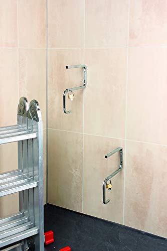 Alberts 802622 Leiterhaken | abschließbar | galvanisch blau verzinkt | Gesamtlänge 282 mm | lichte Tiefe 216 mm | 2er Set