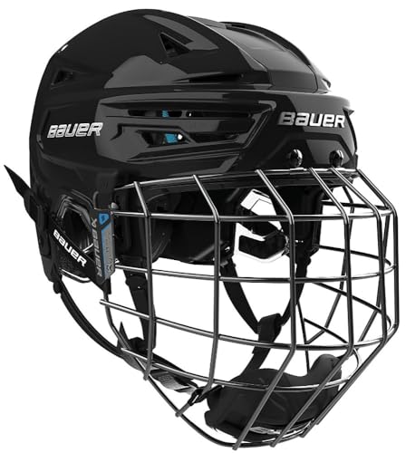 Bauer Re-Akt 55 Hockey Helmet Combo with Facemask Senior (Black Medium)