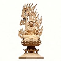 Amazon｜木彫り 仏像 阿弥陀如来 桧木製 総高さ30cm 仏像フィギュア 