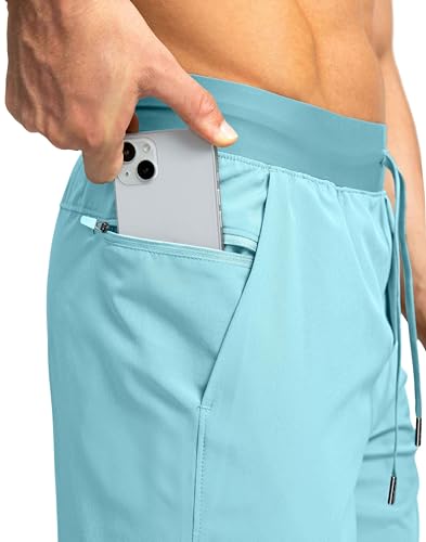 Image of Soothfeel Men's Running Shorts with Zipper Pockets 9 inch / 7 inch / 5 inch Quick Dry Eight Basketball Gym Workout Athletic Shorts