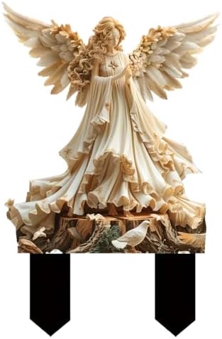 Acento decorativo para patio, adorno de jardín de ángel, estatua de jardín única, elegante decoración de patio, ideas de decoración al aire libre, decoración de arte de jardín, estatua de