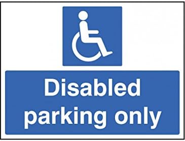 Caledonia Signs 67606K Disabled Parking Only Sign, Aluminium, 400 mm x 300 mm