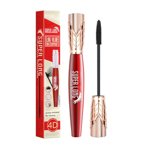 Máscara de rímel preta, espessamento, alongador, rímel, resistente à água de fibra líquida, pestanas volume e largura, 10 ml
