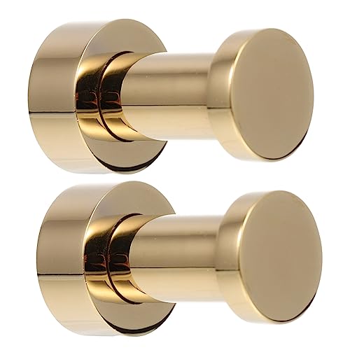 MUCKLILY 2pcs Brass Towel Hooks for Bathroom Round Wall Hooks for Kitchen Bedroom and More No Punching Required Excellent Stability and Bearing Capacity
