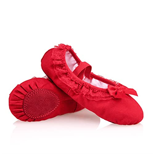 Zapatillas De Ballet 2 Pares Lovely Lienzo Soft Sole Girls Children Lace Ballet Practice Dance Shoes Cover