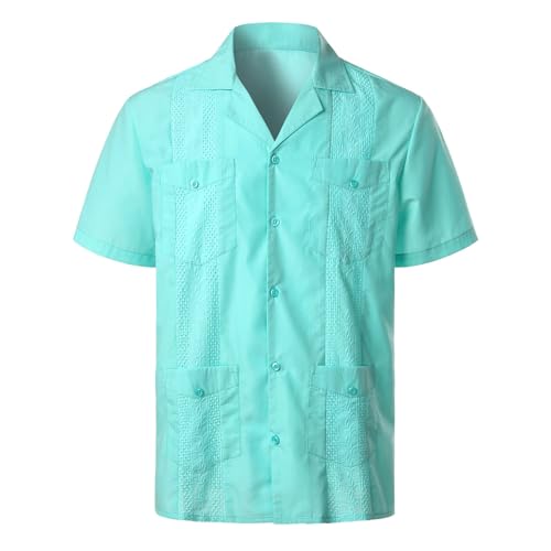 Chemise de couleur unie avec multiples poches homme coupe ample été