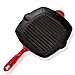Produktbild HUABANG Emaillierte Gusseisen Pfanne Steak Pfanne, 10" Square Gusseisen Pfanne Grillpfanne mit Seitlichem Tropfauslauf, Kitchen Antihaft Pfanne für Gasgrill, Backofen und Induktion geeignet