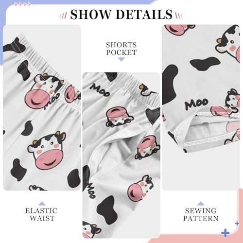 ZZXXB Milk Cow Moo Boys Long Pants Soft Trousers Elastic Waist Kids Lounge Bottoms with Pockets S-XL4