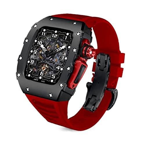 Cas métal Apple Watch contre les chocs avec bracelet élastomère