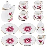 Variété de modèles : plusieurs styles de services à thé pour s'adapter à différentes scènes et besoins, améliorant le plaisir de votre maison de poupée, accessoires alimentaires pour maison de poupée, fournitures de décoration pour maison de poupée