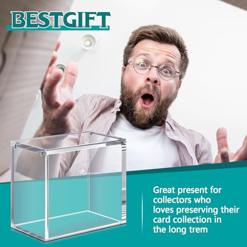 Image of Cinnvoice 2 Pcs Acrylic Magnetic Case Booster Box Protective Case Stackable 4mm Thick Magnetic Closure Gifts for Collectors, Cards Not Included (Booster)