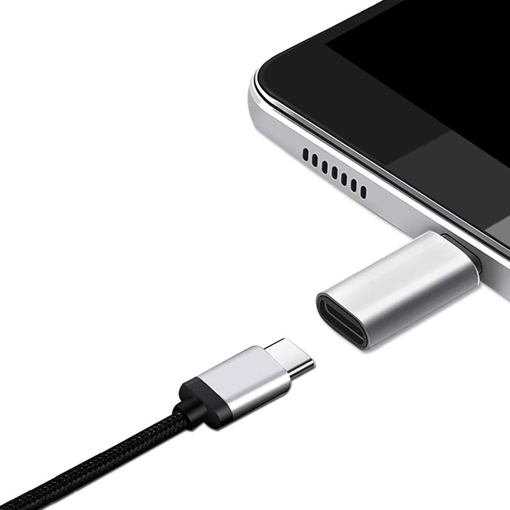 DIIOOMIEEU Fast Transmission for Type C Female to Male Adapter Black/Silver Metal