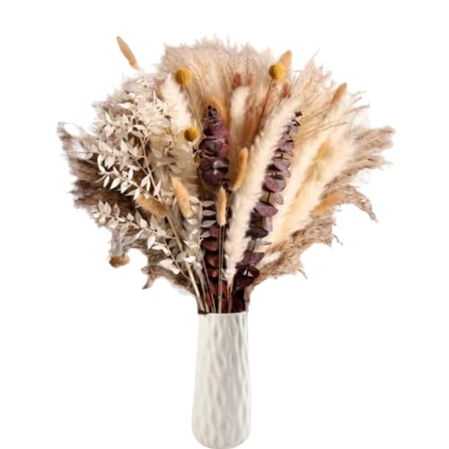 Umimiss 89PCS Pampas Grass-Pampas Grass Artificial,Dried Flowers Bouquet,Dried Flowers For Vase,Boho Decor,Pampas Grass Dried Flowers Fluffy Swinging Diy Boho Plant for Floral Arrangements Decorations