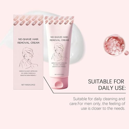Bare Basics No Shave krem do depilacji – szybki i delikatny krem do depilacji dla kobiet i mężczyzn, z witaminą E i pro-witaminą B5, nawilża i chroni skórę, 150 g (3 szt.)