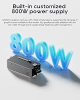 AOOSTAR AG03 eGPU Dockstation mit Oculink & Dual Thunderbolt 5, Externe GPU Grafikkarten Dockingstation, Unterstützung 140W Rückwärtsstromversorgung, Eingebautes 800W Netzteil, für GPUs bis 500W – Ansicht 5