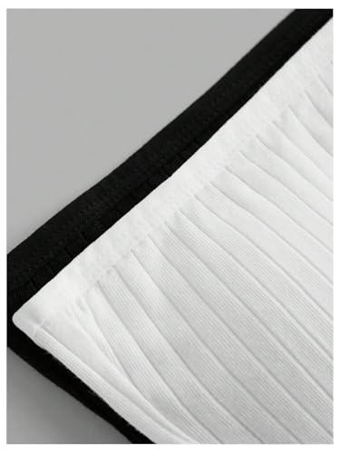 OYOANGLE Girl's 2 Packs Ribbed Knit Strapless Training Bras Padded Wirefree Comfortable Bralette Tube Bras4