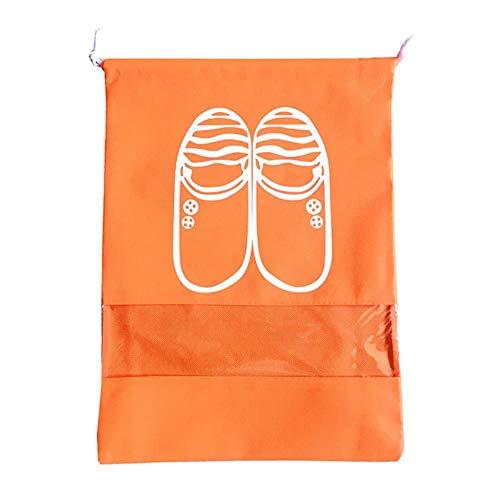 Preisvergleich Produktbild CCMOO 5 stücke wasserdichte Schuhe Tasche Für Reise Tragbare Schuh Aufbewahrungstasche Organisieren Vlies Tote Kordelzug Dolap Organizer, Stil 1 Orange, L
