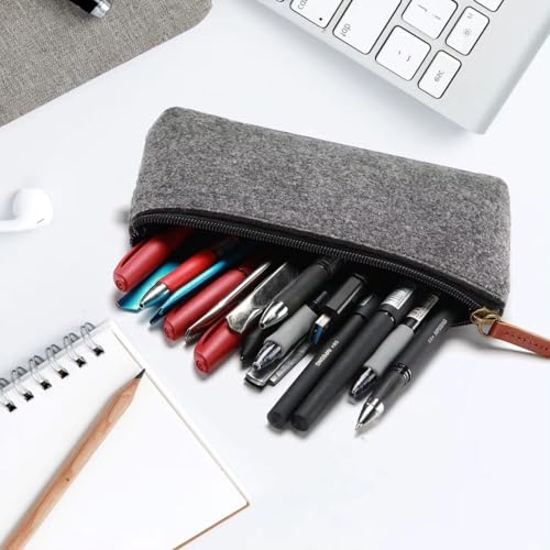 Image of LABUK Large Capacity Pencil Case Pouch, Cute Aesthetic Big Capacity Zipper Cases Pen Portable Office Stationery Makeup Bag, Desk Organizer for College Adults Women Men (PROCASE Black)