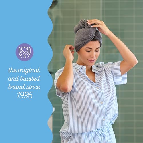 Image of Turbie Twist 4-Pack Microfiber Hair Towel for Beauty, Travel, Gifting - Hair Wrap Turban for Straight, Wavy & Curly Hair - Premium Personal Care - Pink, Blue, Grey & White