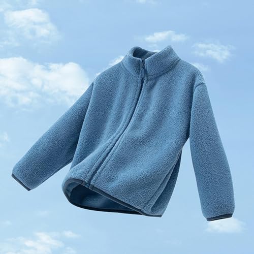 RKSTN Kids Fall Winter Coats Fleece Thickened Warm Casual Sherpa Jackets High Neck Zip Up Outerwear2