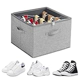 Generico Organizador de zapatos para armario – Cestas de tela con asas, capacidad para 16 pares, asas para ahorrar espacio para zapatos de piel y lona, botas, mantas,