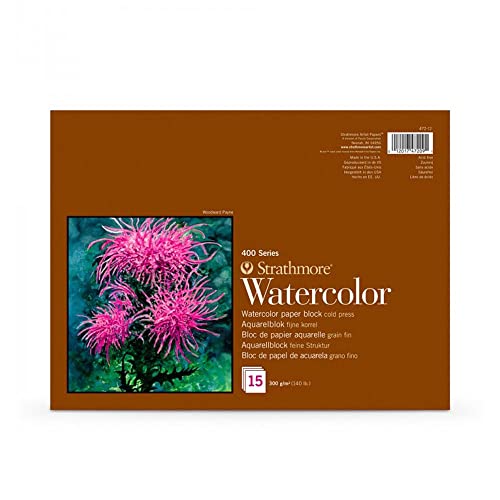 Bloc aquarelle Strathmore 400 Series au format 12x16 pouces contenant 15 feuilles
