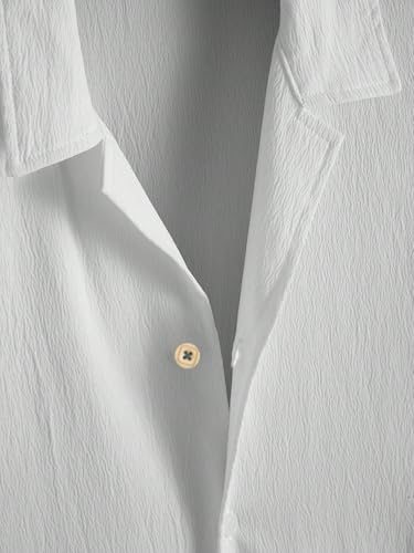 Image of TAGDO Men's Regular Fit Textured Fabric Shirts | Camp Collar & Short Sleeve Button-Down Shirt for Man | Comfortable with Smart Casual Look, Summer Beachwear (5171)