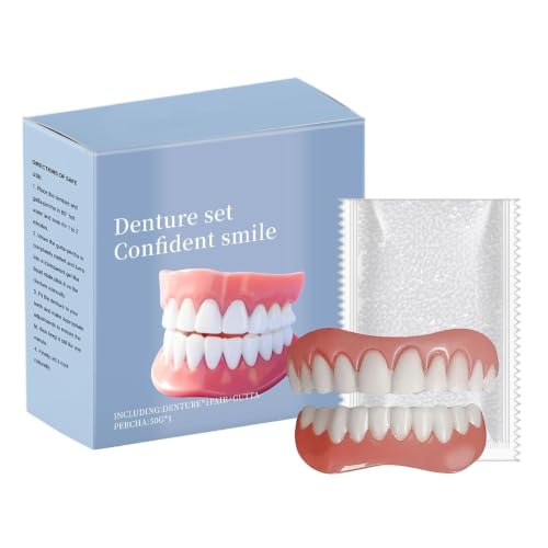 Lightweight Flexible Dentures Veneers Full Smile Covers Set, Easy To Clean