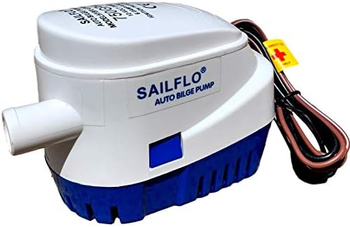 SAILFLO Automatic Submersible Boat Bilge Water Pump 12v 750gph Auto with Float Switch 3/4 inch Hose Outlet (Blue - Automatic)