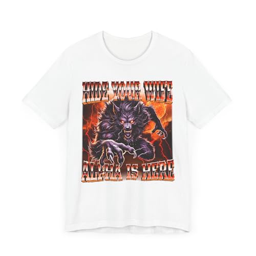 T-shirt Alpha loup-garou blanc 3XL pour des soirées décontractées et drôles entre amis