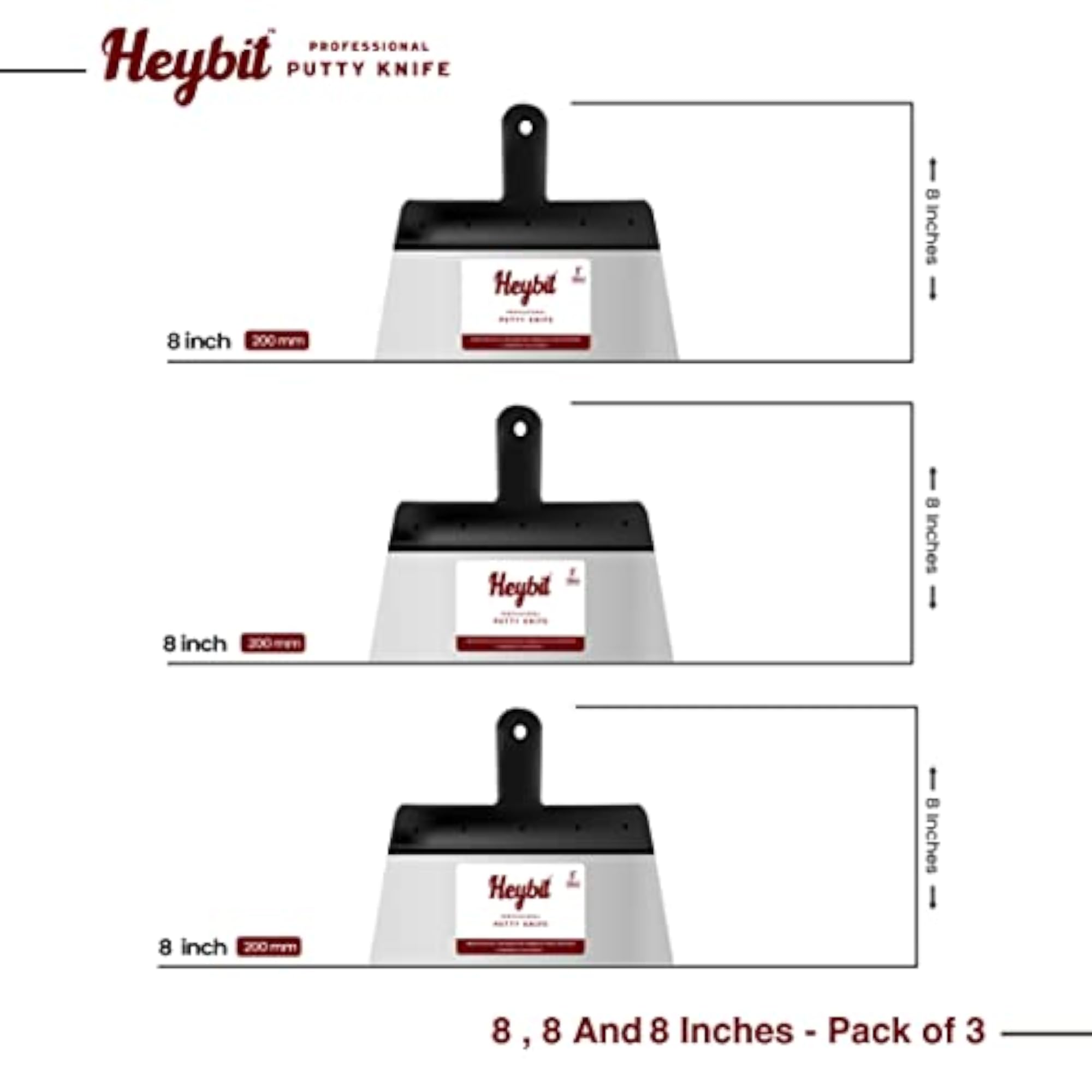 Stainless Steel Putty Set Pack of 3